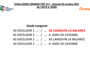 Challenge PEF Orange du 2 octobre U 11