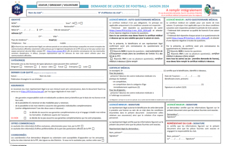 Demandes de licences 2024